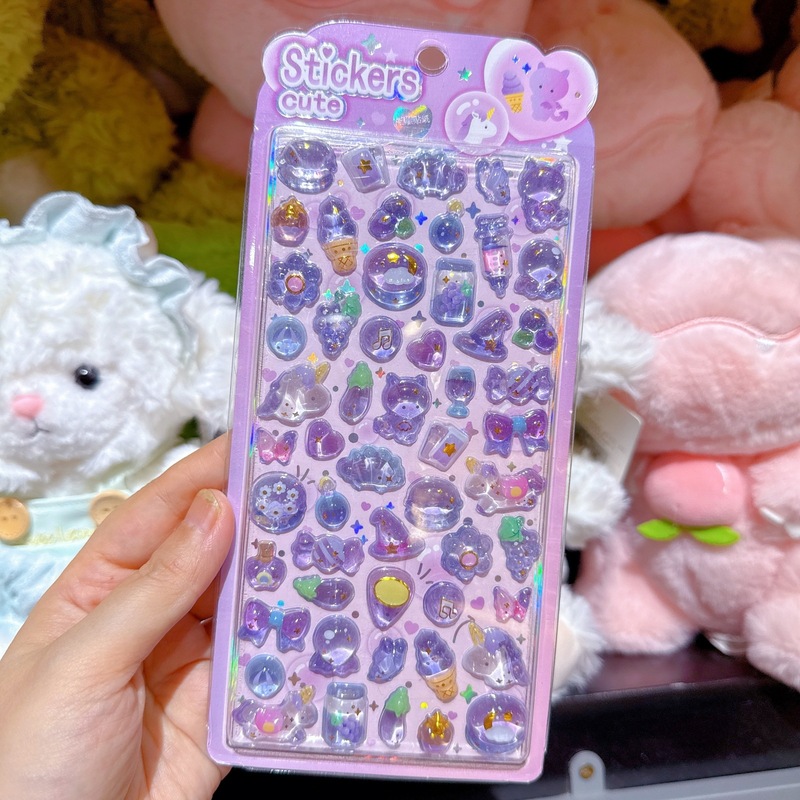 3D 日本のレリーフクリスタル立体ステッカー猫恐竜ウサギペンギンかわいい動物漫画装飾ステッカー|undefined