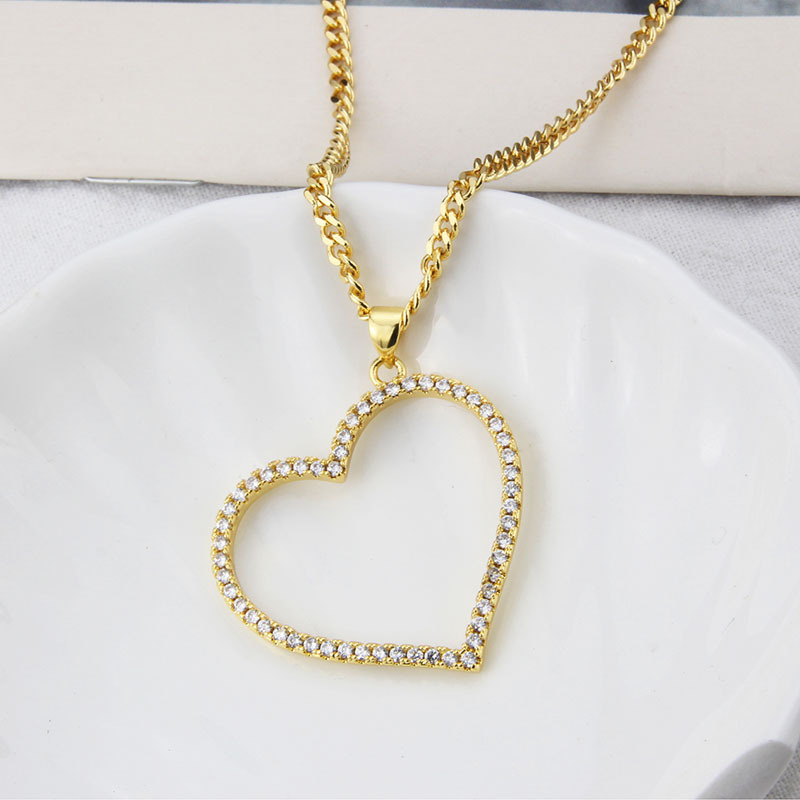 INS Europe and America Cross Border E-Commerce Inlaid Zirconium Elegant Heart Pendant AliExpress Spo
