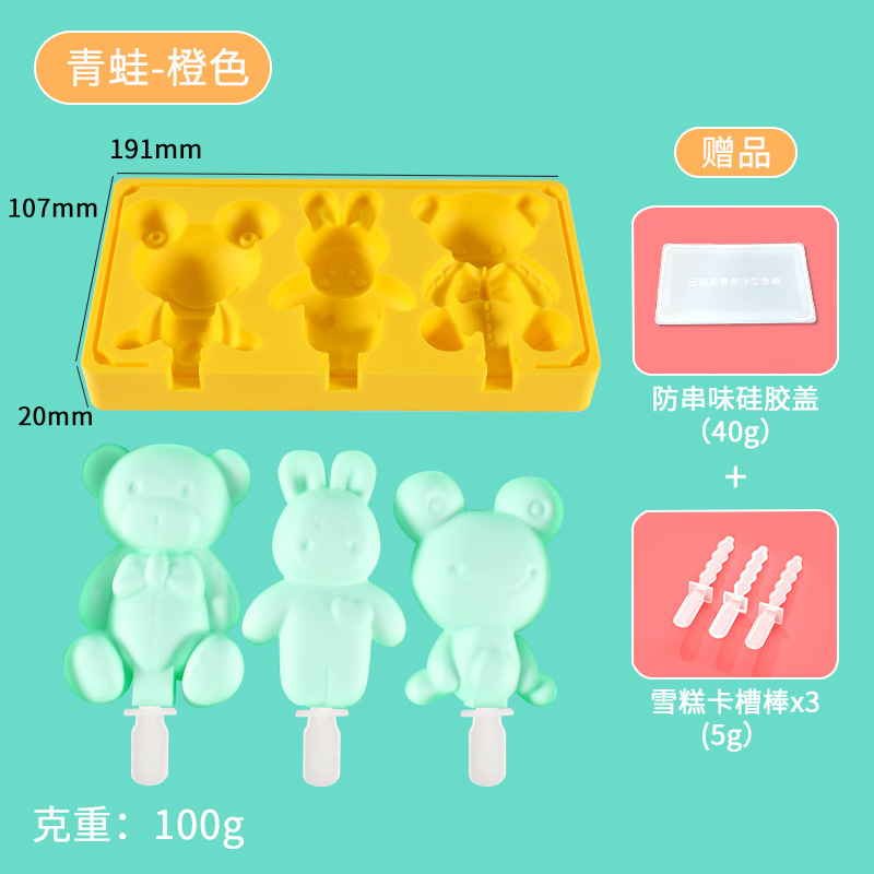 Molde de helado en stock gran ranura de grado alimenticio paleta de paleta molde de cubo de hielo helado molde de silicona