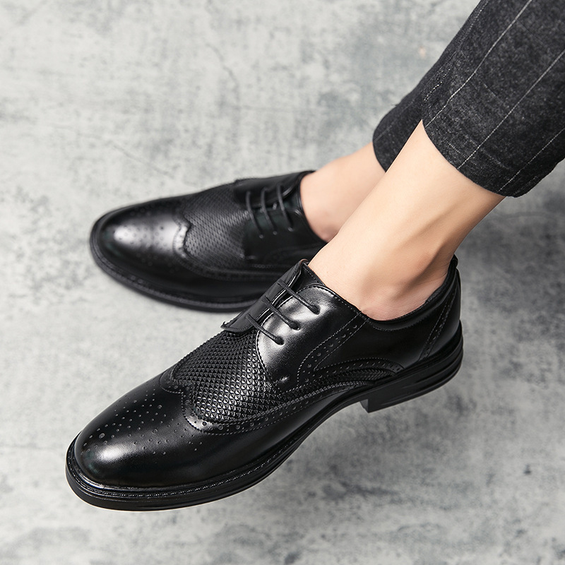 Cross-border zapatos de cuero de moda de hombre de tamaño grande 2024 cuatro estaciones, zapatos de cuero de estilo británico, zapatos de cuero casuales image 3