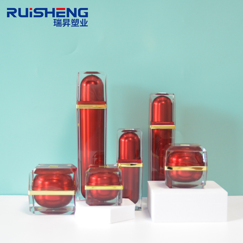 厂家批发 精华瓶 15 30 50毫升亚克力 方形四方直角亚克力套装 贴