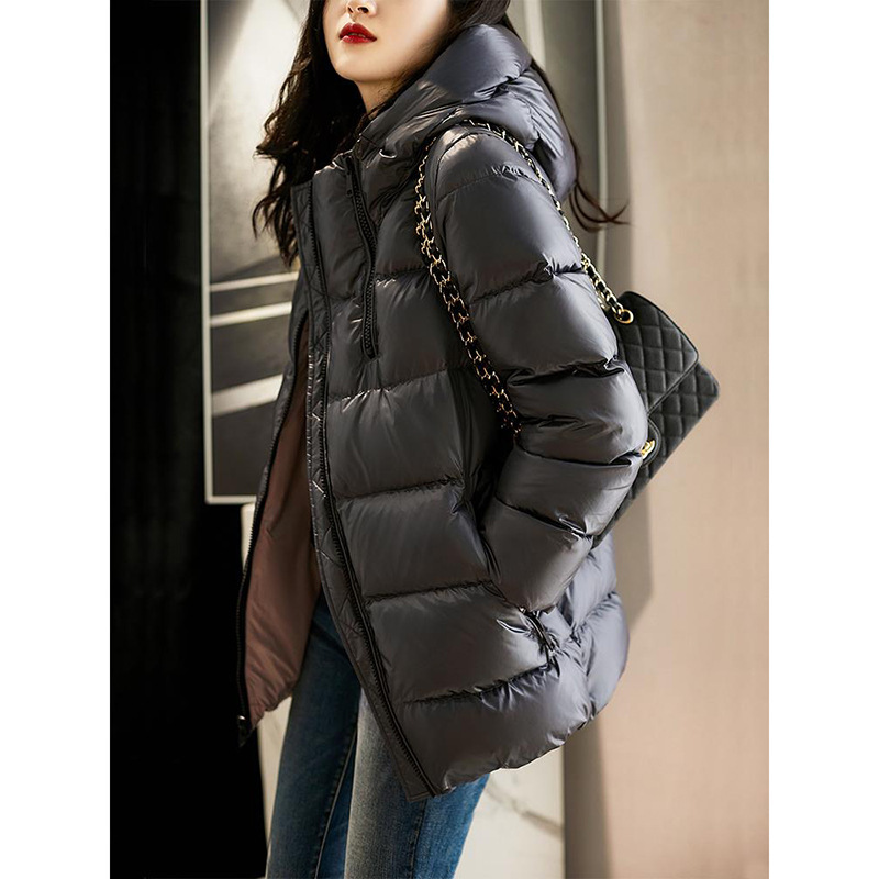 Double-sided down jacket white duck down winter New design sense niche hooded thickened women's bread coat
