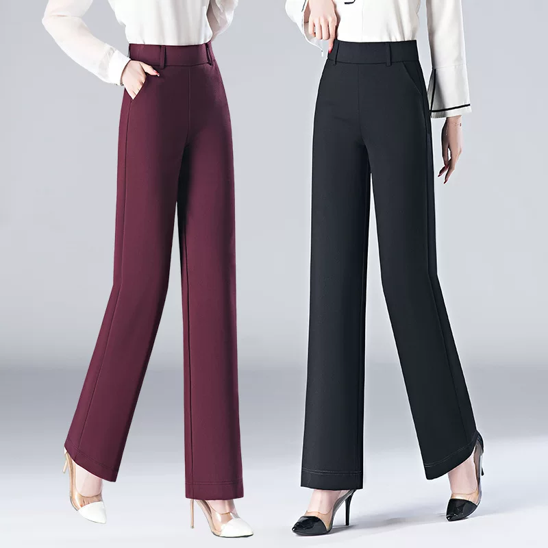 Suit, spring summer thin trousers, high-end, high waist, loose straight fit