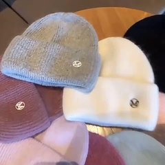 滑雪帽加绒高端产妇套头透气潮流毛线月子潮针织帽帽子女士兔毛男