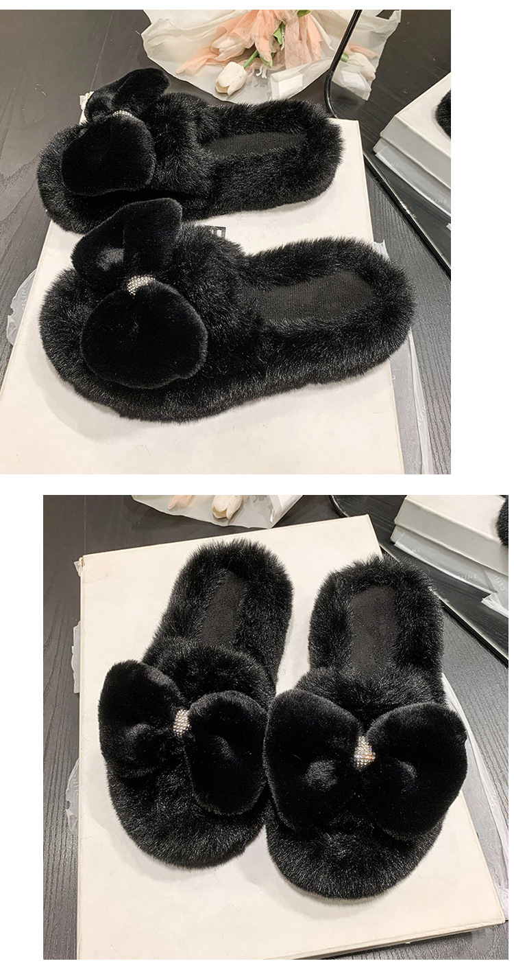 Pantoufles en fourrure pour vêtements d'extérieur pour femmes, pantoufles d'automne et d'hiver à semelles épaisses, en peluche, confortables, en coton, à une ligne, nouvelle collection 2023_voghion.com