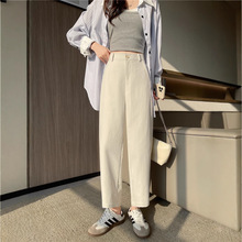 超太棉九分裤女2025春秋新款高腰垂感显瘦直筒裤小个子休闲女裤