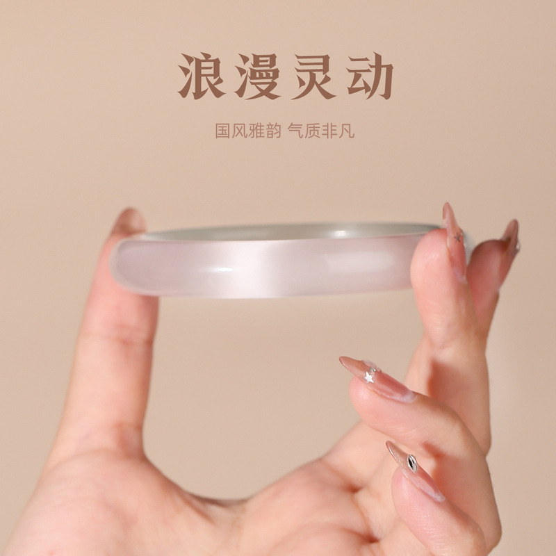 晶东珠宝白色猫眼石猫眼新款白月光小众感白手镯时尚饰品效应明显|undefined