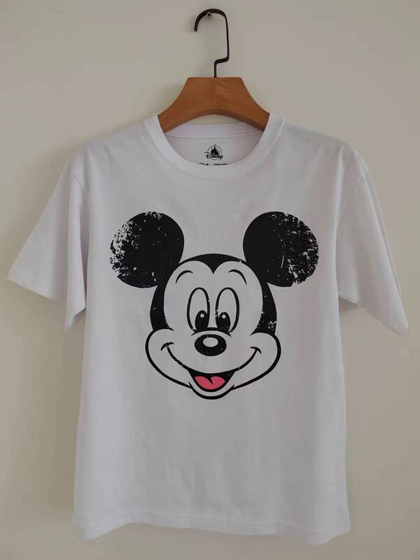 2023 Summer New Mickey Minnie Short-sleeved T-shirt Couple Dress Printed Large Casual T-shirt Loosely
