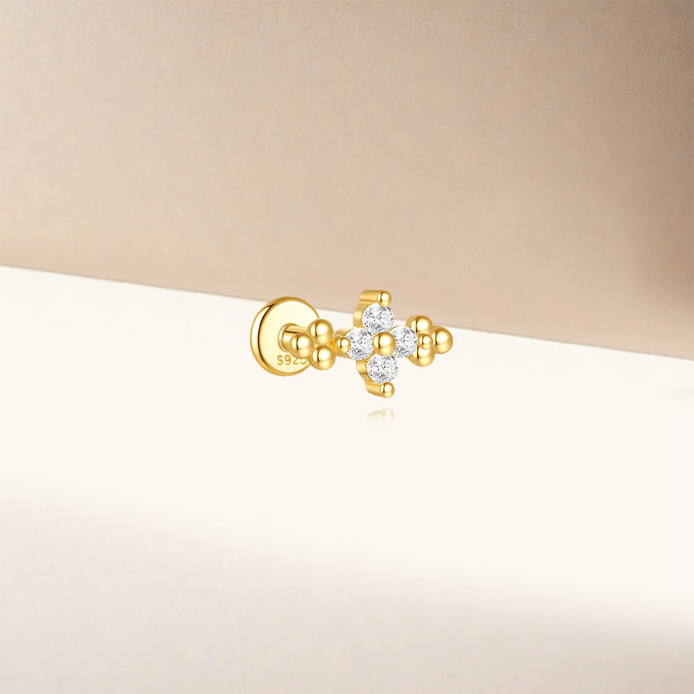 4g Weight Zircon Inlay Material Ear Studs Classification Ear Cartilage Rings & Studs Piercing Type 1 Piece Quantity Holiday, Birthday, Street Occasion 925 Sterling Silver Material Geometric Pattern Unisex Gender Plating Design Casual, Simple Style Style 1 Piece Ear Cartilage Rings & Studs Casual Simple Style Geometric 925 Sterling Silver Plating Zircon Ear Cartilage Rings & Studs 21