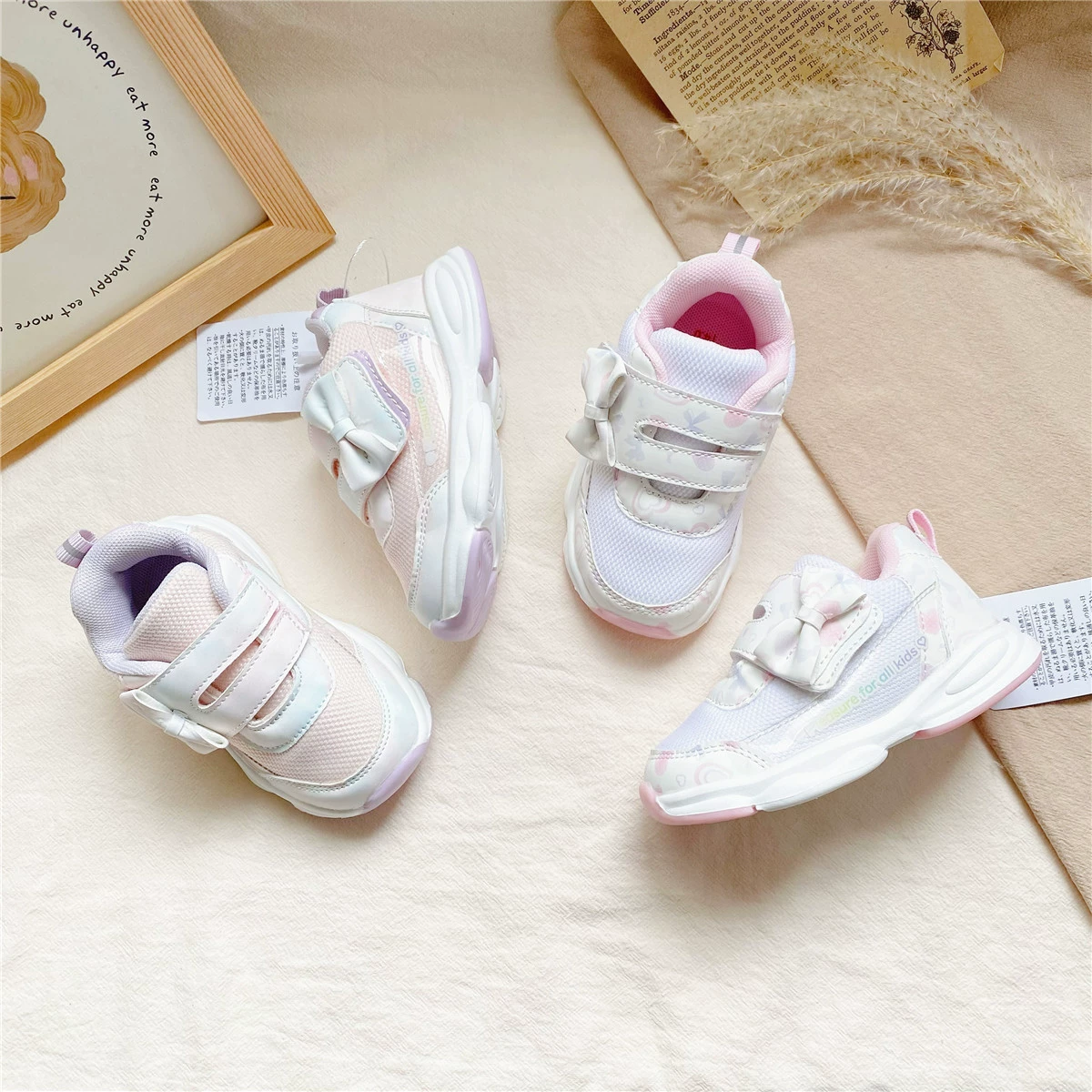 День экспорта один P & P бант спортивная обувь для девочек детская обувь машина весна и осень липучка детская обувь