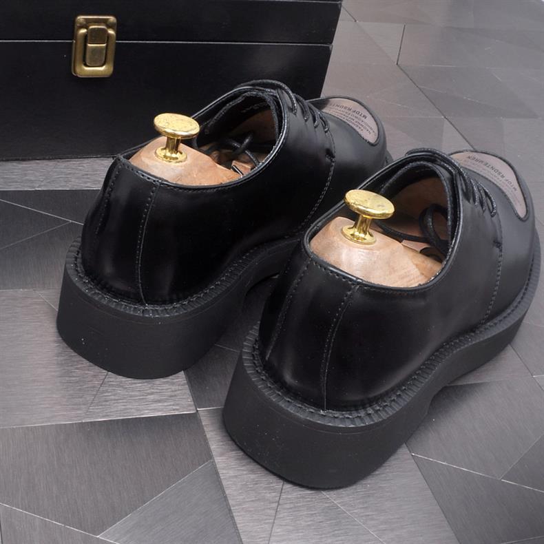 ShoeVault Neue Business-Schnürschuhe für Herren, Derby-Schuhe mit runder Zehenpartie, dicker Sohle und Plateau, die die Körpergröße erhöhen – ideal für Hochzeiten._voghion.com