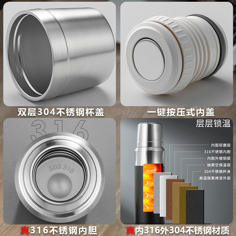 新款不锈钢保温杯一盖双饮316保温水杯高档车载杯全钢保温杯定 制|undefined