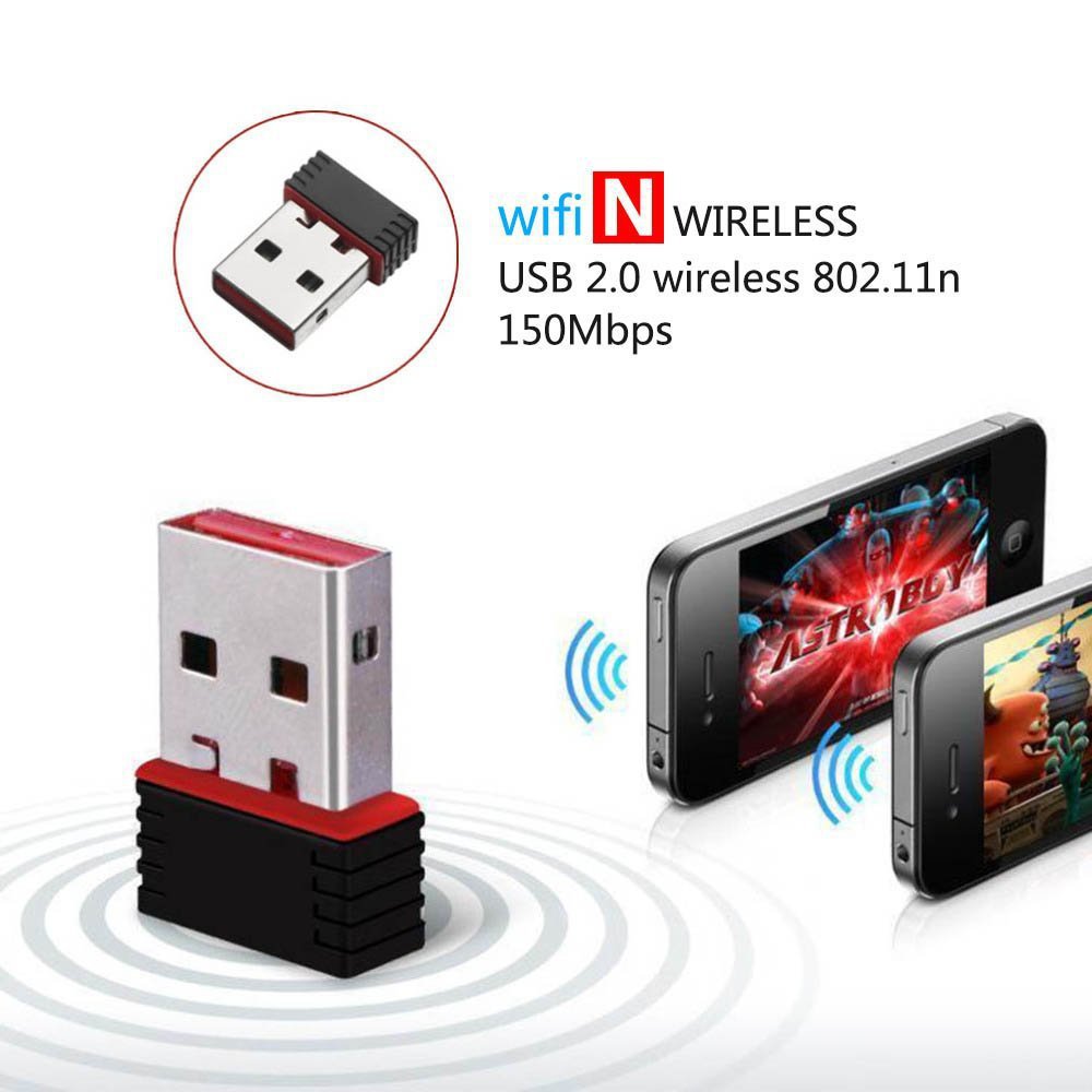 Tarjeta de red USB inalámbrica 802.11n 150Mbps, receptor portátil RTL8188