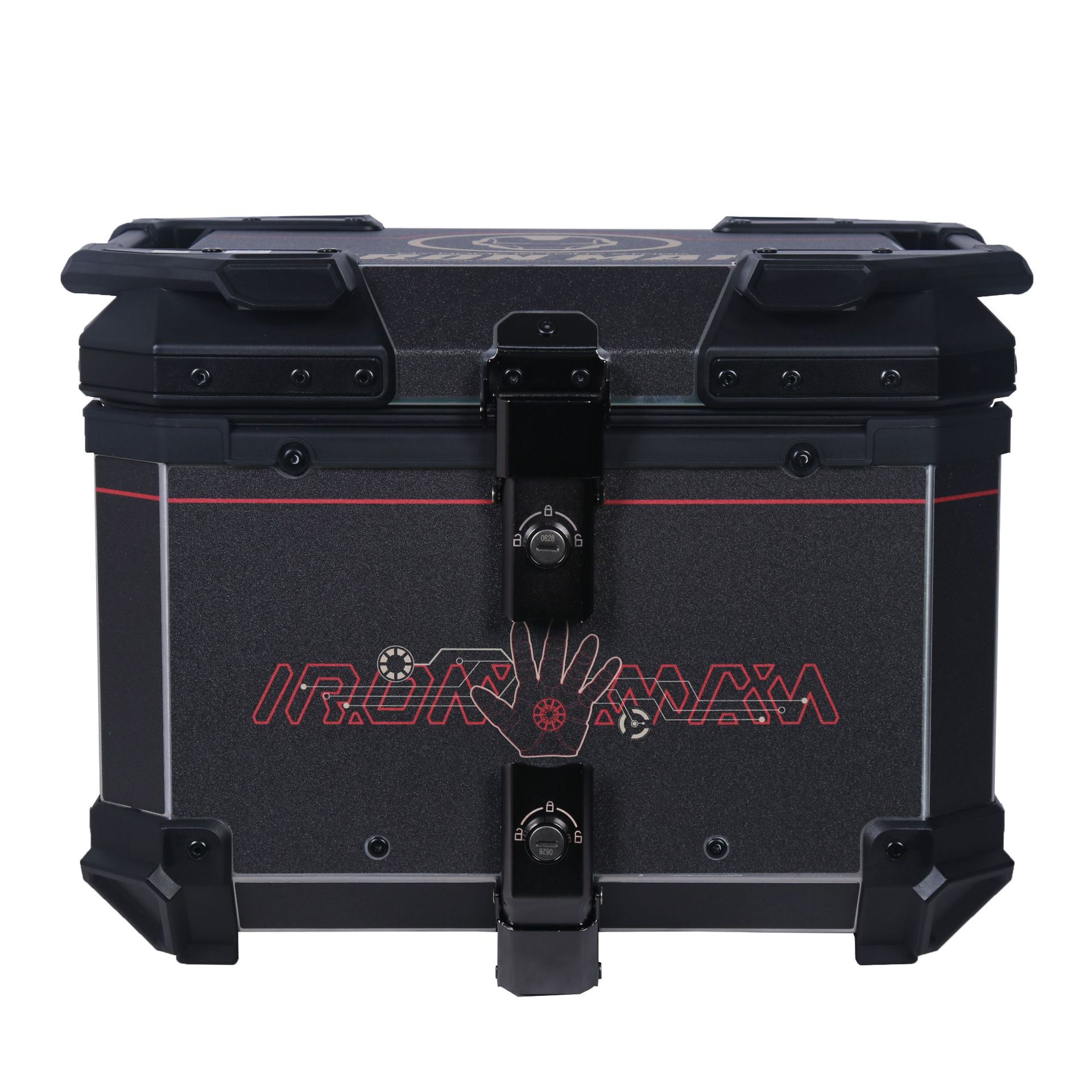 Iron Man motocicleta impermeable reserva maleta de ternero coche eléctrico aluminio cola caja de almacenamiento de gran capacidad