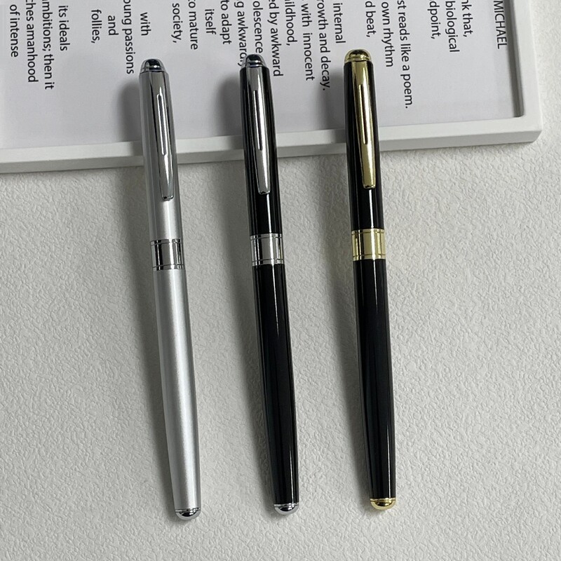 国境を越えたホット販売金属署名ペンビジネスオフィスボールペン黒広告ギフトペンゲルペンオフィス文具|undefined