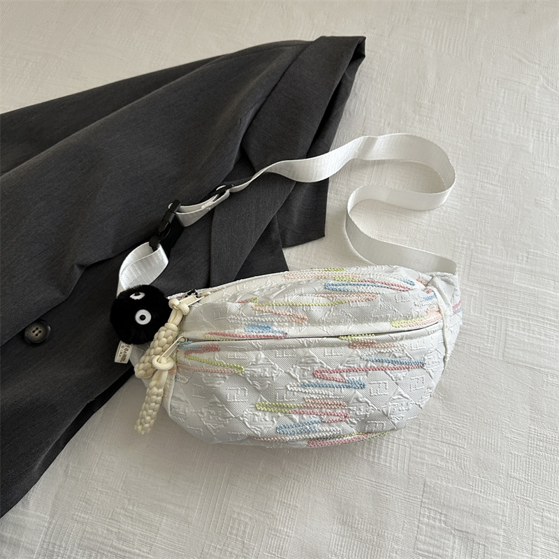 Bolso de moda coreano de 2024 verano nuevo bolso de tela casual bolso de mochila estética personalidad bolso de teléfono móvil bolso de viaje