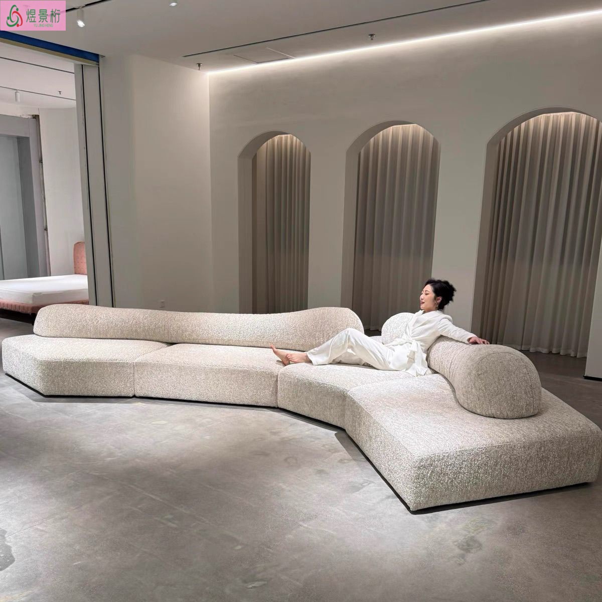 Trendy Rock Fabric Sofa Italian-Style Double-Sided Irregular Sofa for Villas and Large Flat Spaces