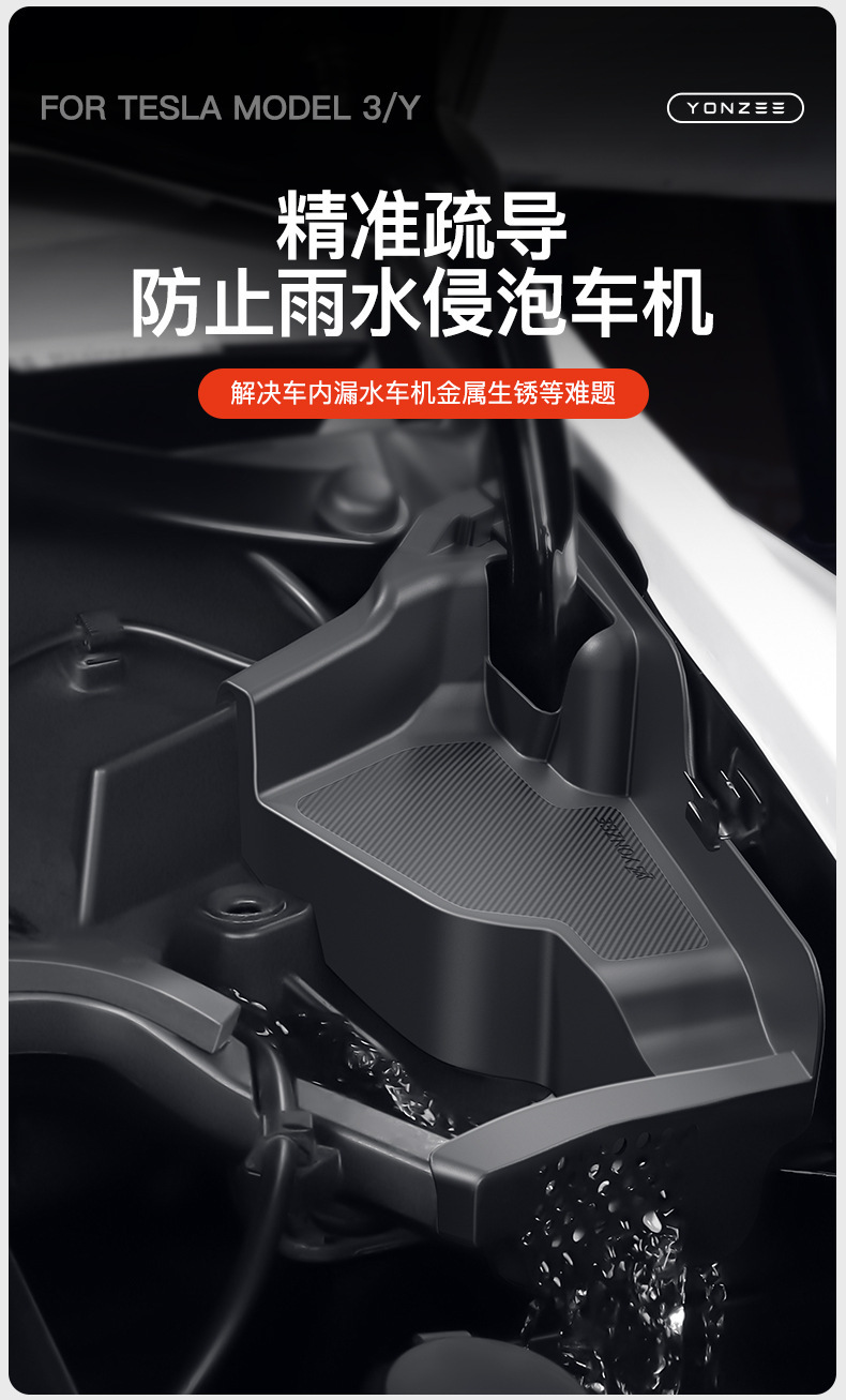 Suitable for Tesla Huanxin Model3/Y Front Engine Room Full Cover Anti-blocking Cover Water Channel Anti-blocking Net Filter Cover