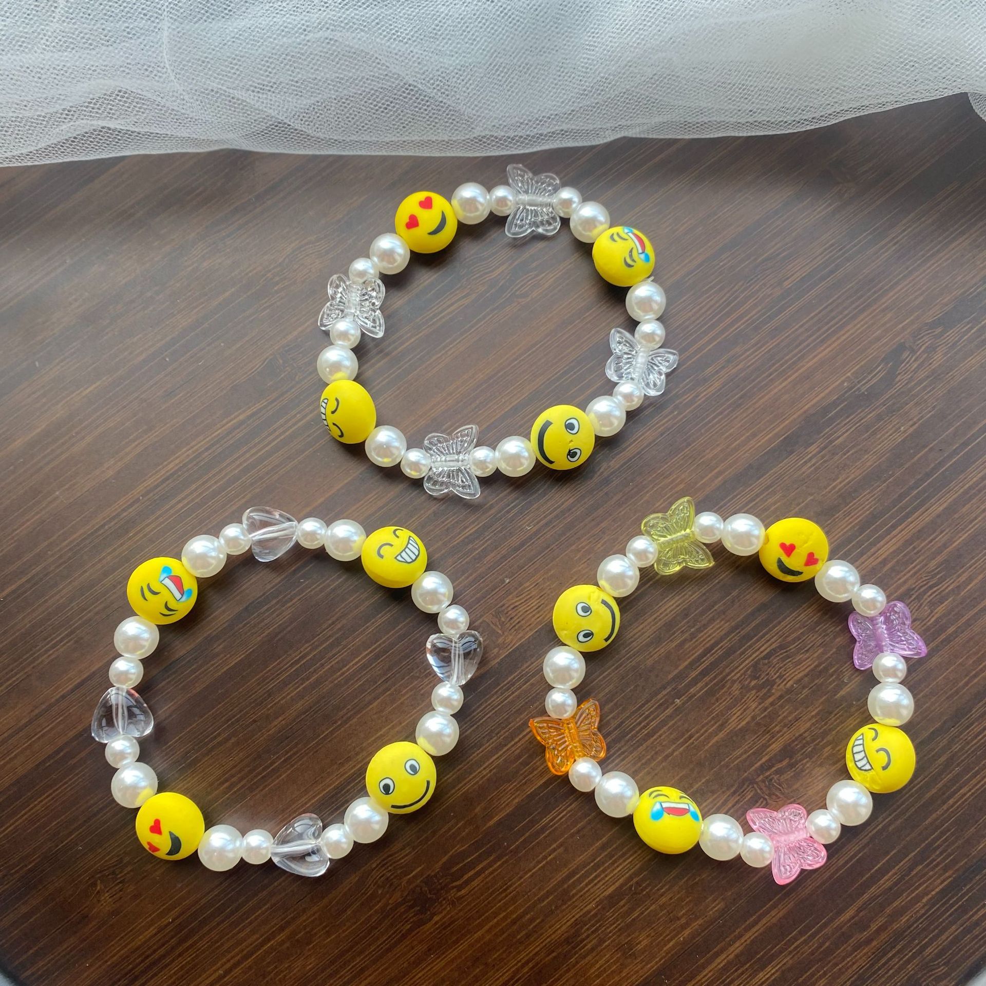 Cute Heart Shape Butterfly Beaded Womenu0027S Bracelets