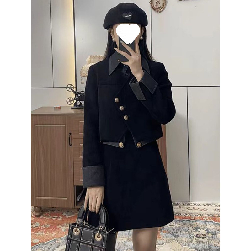 年夏季新款大码女装赫本风显瘦气质设计感上衣半身裙两件套女|undefined