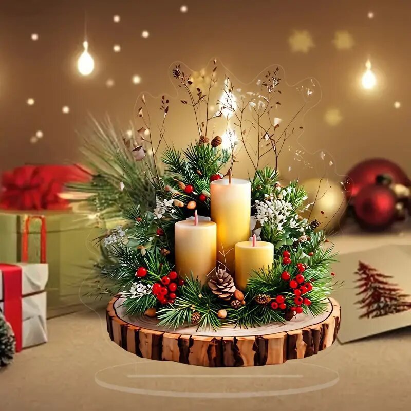 Navidad transfronteriza tren parque de atracciones 2D acrílico plano impermeable decoración de escritorio sala de estar decoración