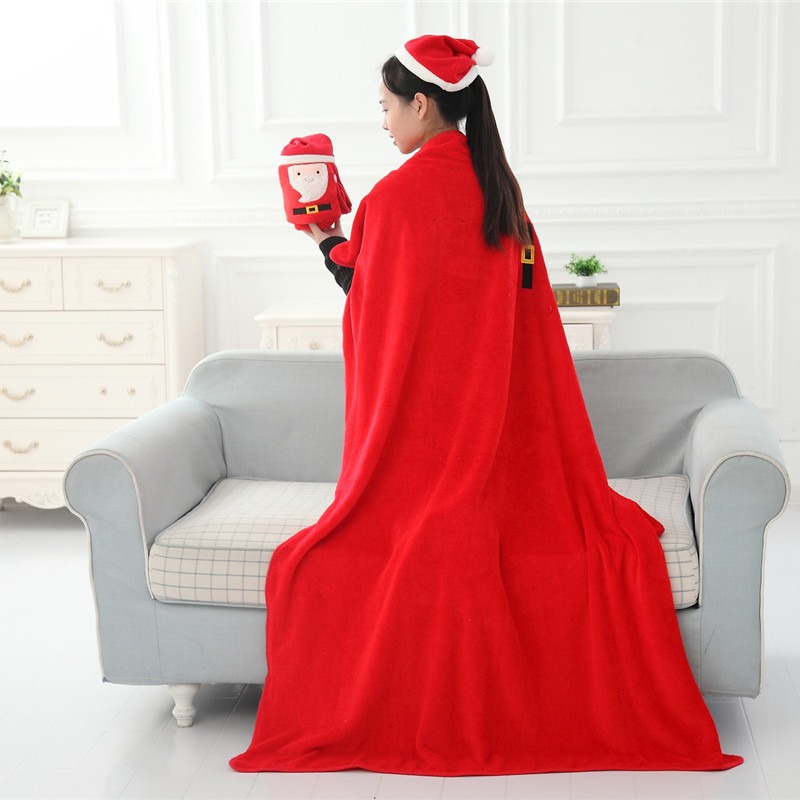 Santa Claus ELK muñeco de nieve plegable almuerzo rollo manta decoración del hogar de Navidad aire acondicionado coral manta de lana