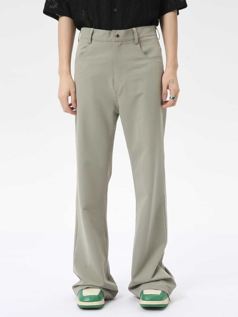MTLCLOTHES Hombres| Coreano de estilo de lujo ligero sensación de colgaje minimalista de color sólido delgado versátil ligero de negocios pantalones de tendencia image 1