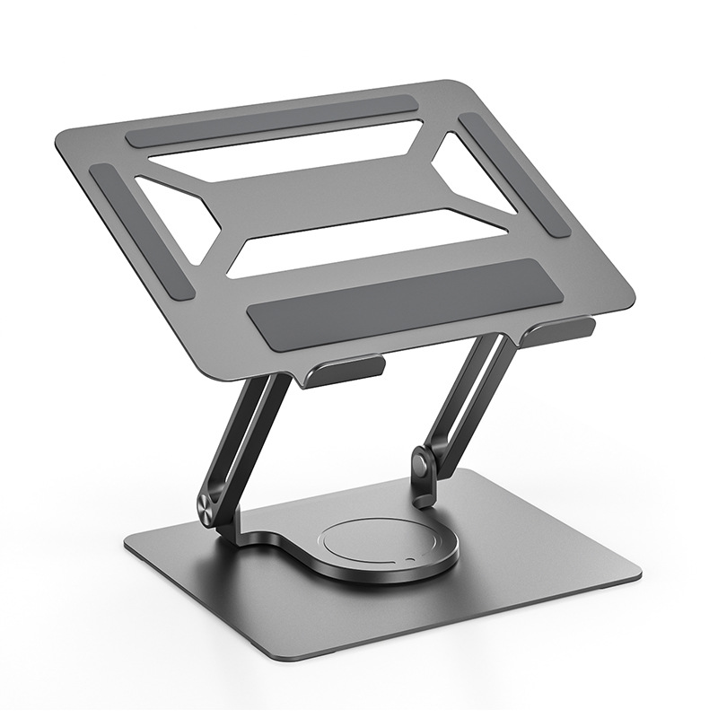 Para soporte de computadora portátil de 16 pulgadas, todo metal, disipación de calor, doble poste plegable, soporte de oficina giratorio de 360 grados