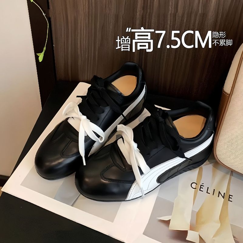 厚底内增高拼色德训鞋女2025年新款复古百搭舒适轻便休闲阿甘鞋|undefined