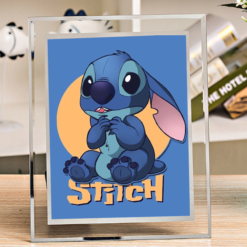Around Stitch Crystal Photo Frame Star Baby Secondary Element Table Birthday Gift to Make