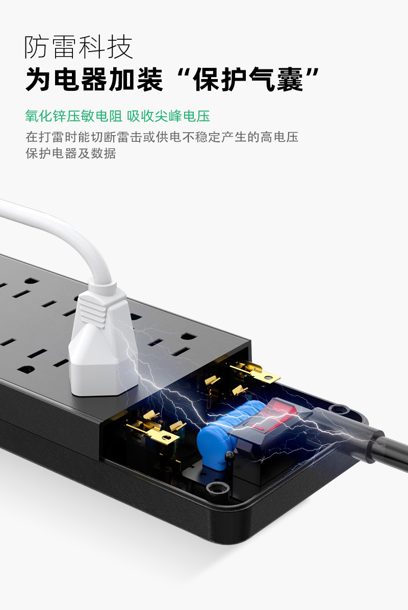 工厂插座拖线板12孔多种功能插排插板带线USB+C口浪涌保护接线板-阿里巴巴