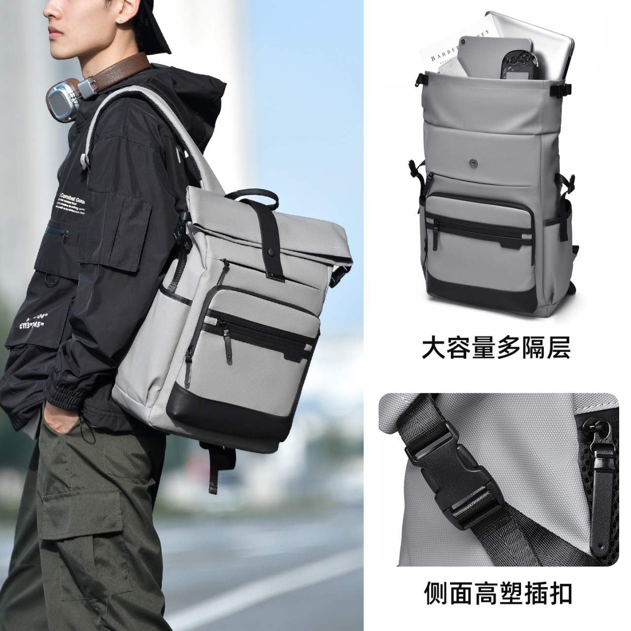 Mochila de hombre nueva mochila de tela Oxford de gran capacidad transfronteriza mochila de computadora portátil casual mochila de viaje impermeable