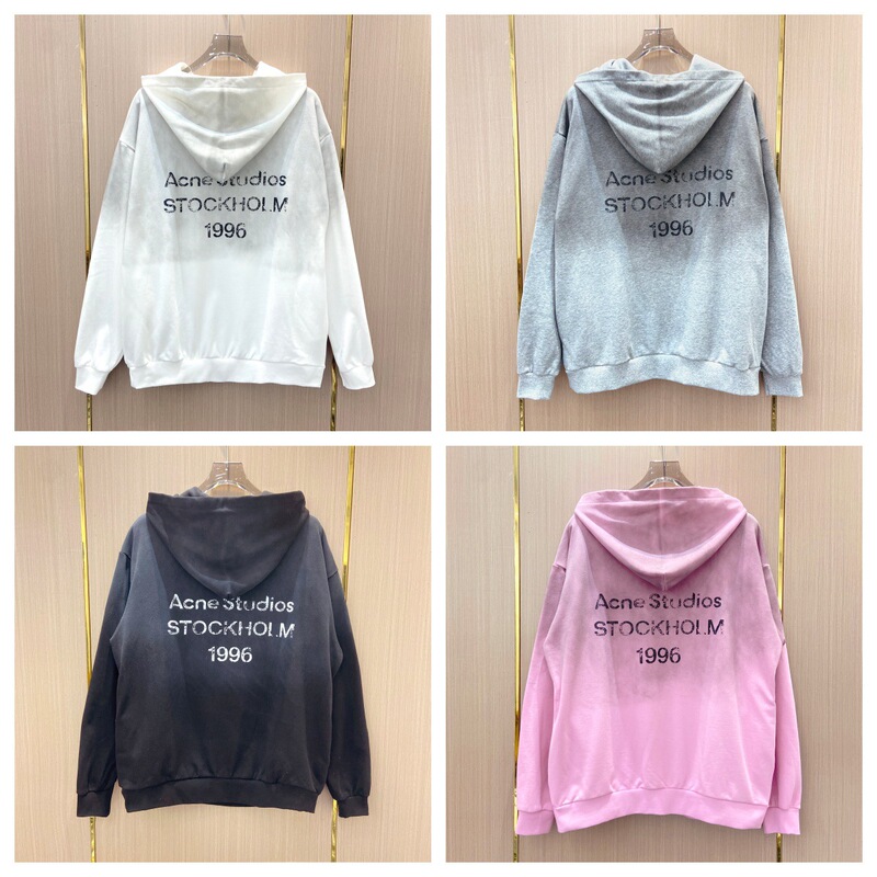 American-Style Trendy Retro Ac Dyed Brushed Distressed Washed 1996 Pocketed 420g Terry Hooded Sweatshirt