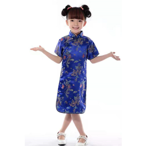 Chinese Qipao Dress for girls kids  Dragon and Phoenix Brocade Cheongsam Tang Suit for kids Chinese New Year celebration Dress for girl