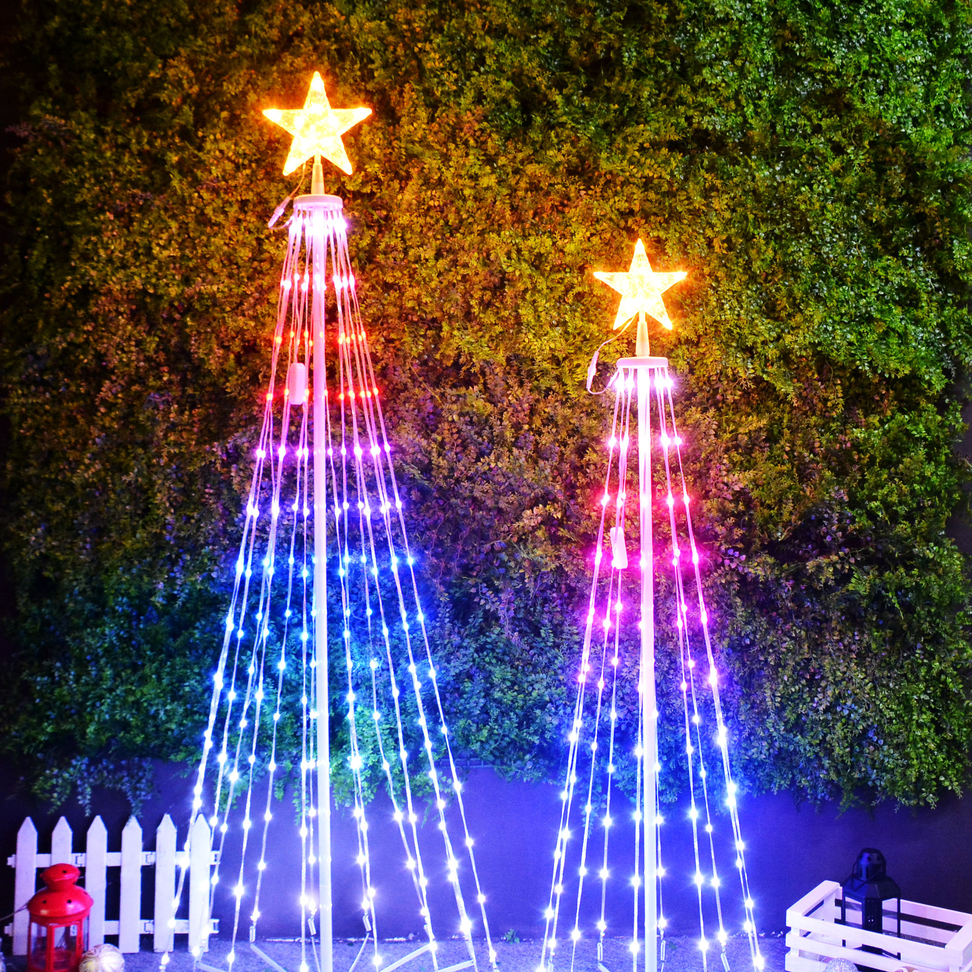 厂家直销LED景观灯 圆锥塔圣诞树灯串室内外景观点控RGB造型灯