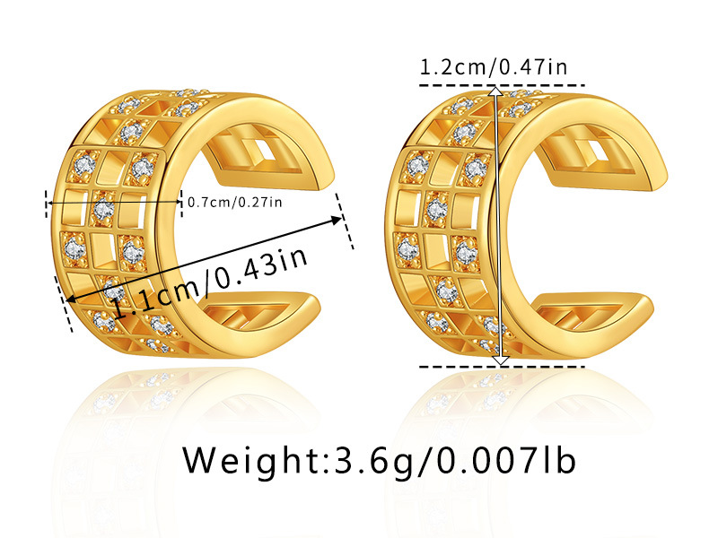 Brass Plated 18K Real Gold Ear Bone Clip Butterfly Animal Design Personalized Ear Clip Zircon Exquisite Small European and American Earrings AS6A2895.1jpg