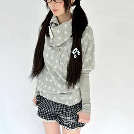 文艺复古格蕾少女高腰显瘦南瓜裤蕾丝印花口袋格纹短裤束脚裤秋冬