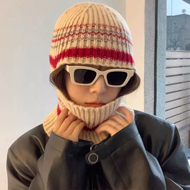 Design winter woolen keep warm knitted hat, scarf