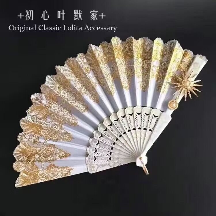 White sunflower fan and lotus pendant