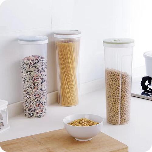 Kitchen Noodle Storage Box Plastic Round Transparent Storage Jar Grain Storage Box Storage Jar
