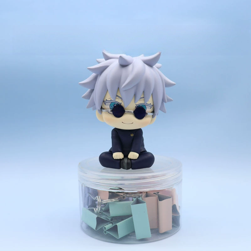 Sitting anime chibi figure, collectible character figures, multiple characters and versions