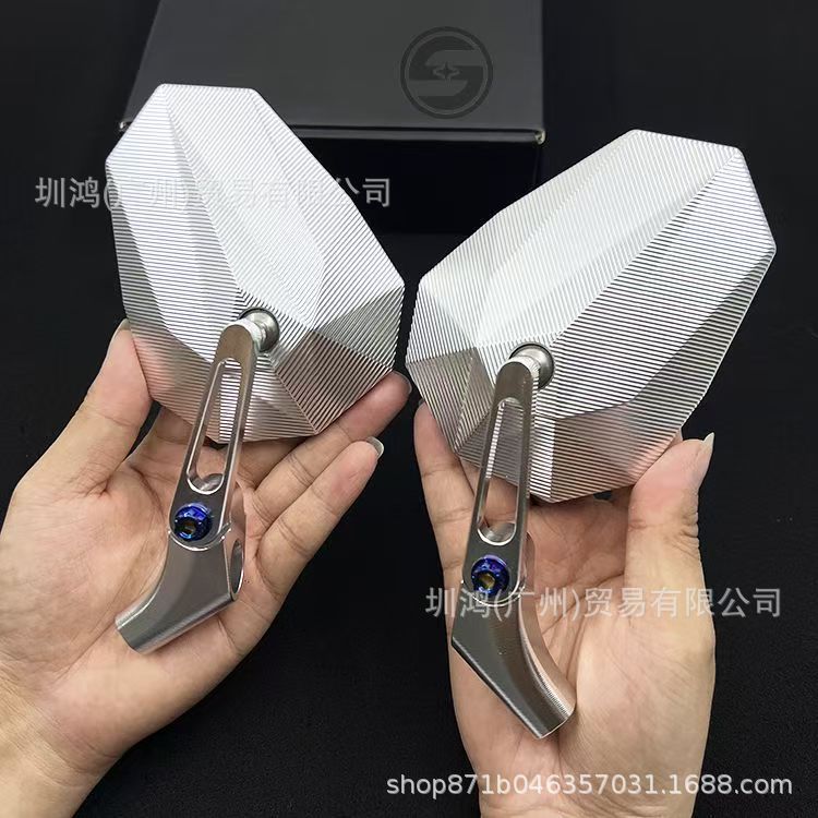AOS11CNC铝合金铝材质短杆后视镜适用于九号小牛极核电摩摩托车|undefined