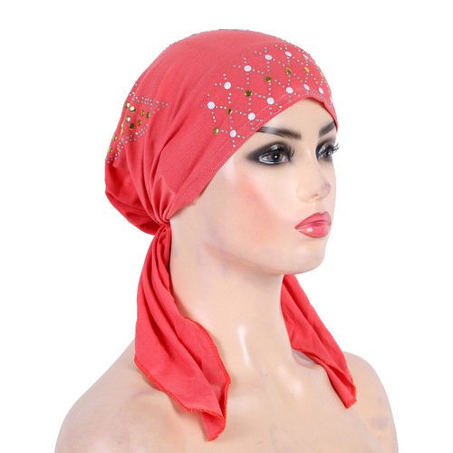 African popular hot colored film ear hat Baotou turban Arabic hat wholesale H089