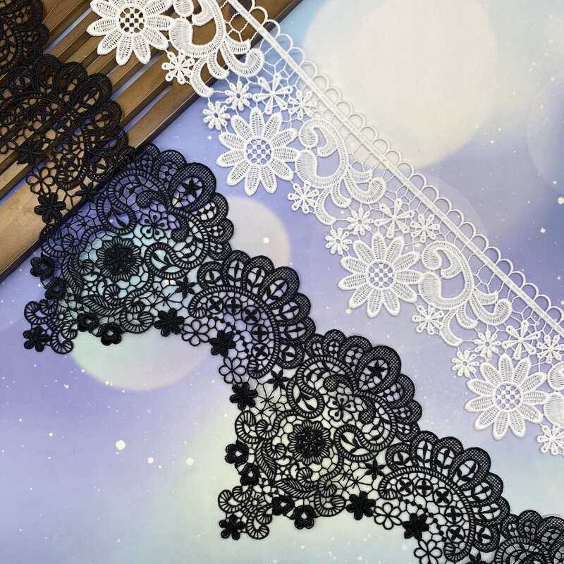 Wide French Style Beautiful Large Wave Lace Curtain Bed Curtain Tablecloth Widened Long Soft Lace Accessories