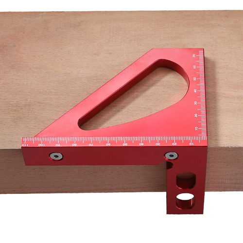 Multifunctional scriber angle ruler, aluminum alloy 45-degree right angle measuring tool, woodworking line drawing auxiliary tool