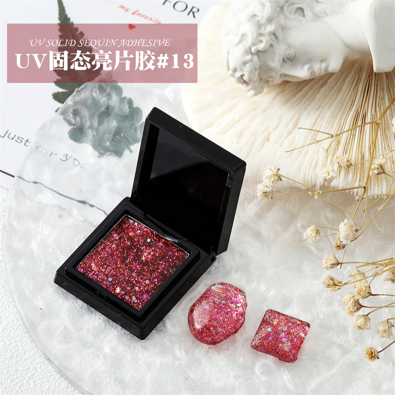 Manicura japonés nuevo UV sólido lentejuelas pegamento esmalte de uñas pegamento fototerapia pegamento sólido brillo lentejuelas pegamento ventas directas de la fábrica