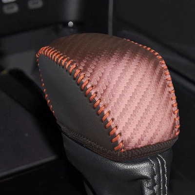 Venza, Highlander, CAMRY gear | Sürətlər qutusu və əl tormozu başlıqları - brown-carbon-genuine-leather