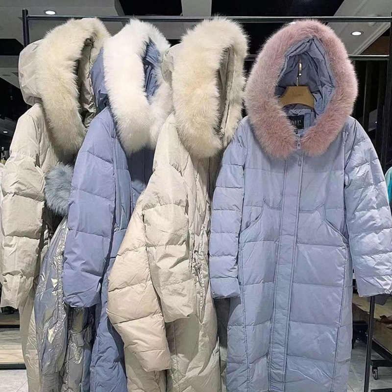 Lovely down Jacket White Duck down Mid-Length Removable Hat Thickened Warm Jacket Physical Wholesale Source Manufacturer Lovely down Jacket White Duck down Mid-Length Removable Hat Thickened Warm Jacket Physical Wholesale Source Manufacturer