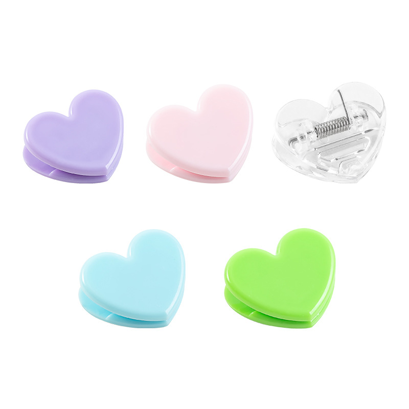 Japonés niña suave rosa amor pequeño clip linda chica corazón plástico foto decoración clip estudiante ins carpeta