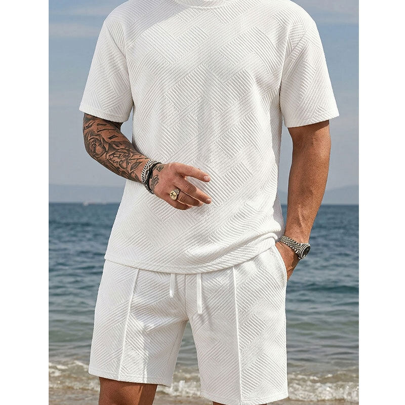 2026 Summer Cross-Border Trendy Brand Summer Casual Polo Short-Sleeve Shorts Sports Comfort Men's Suit